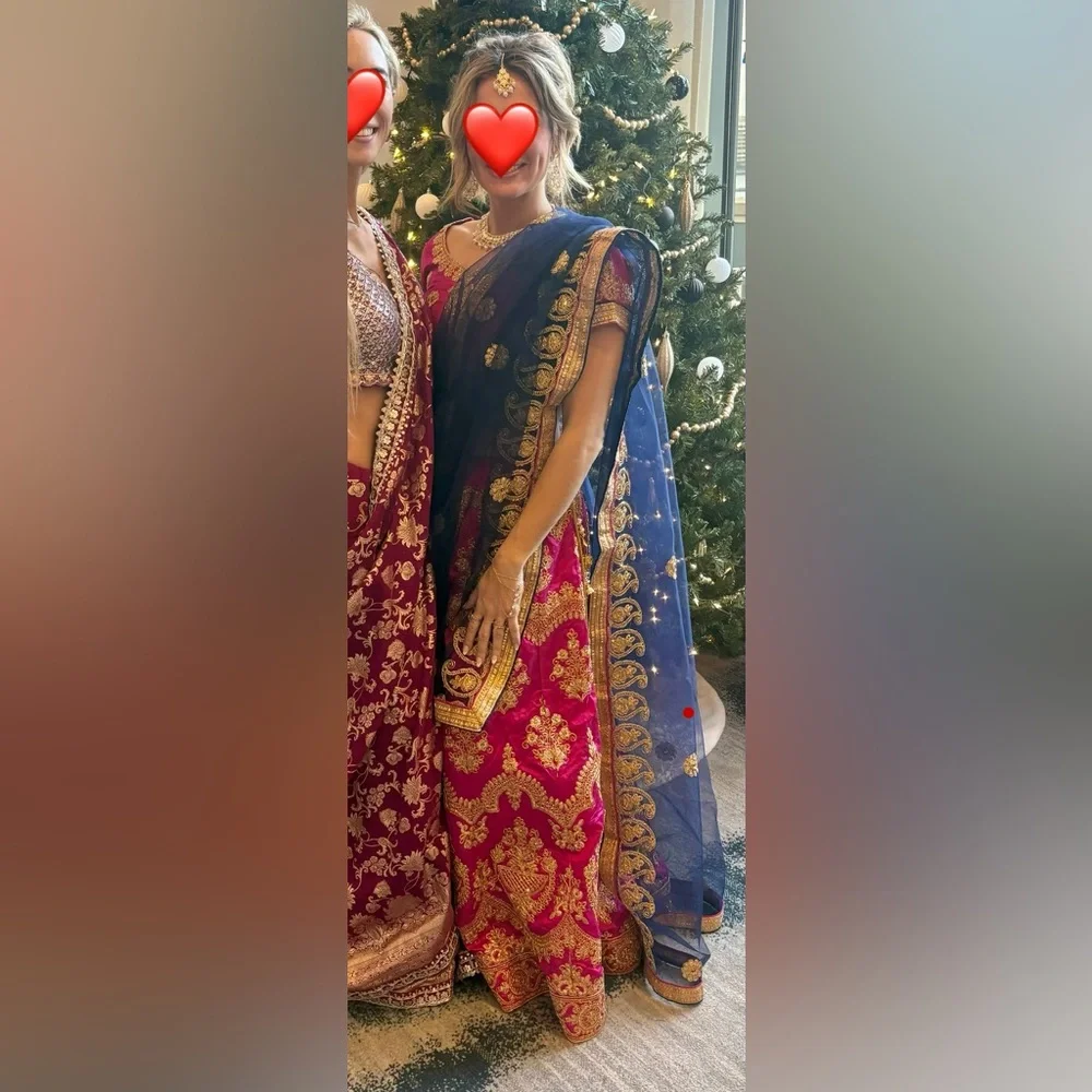 Traditional Women’s Pink Lehenga with Gold Embroidery - Picture 8 of 8